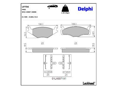 LP756 Delphi Гальмівні колодки до дисків