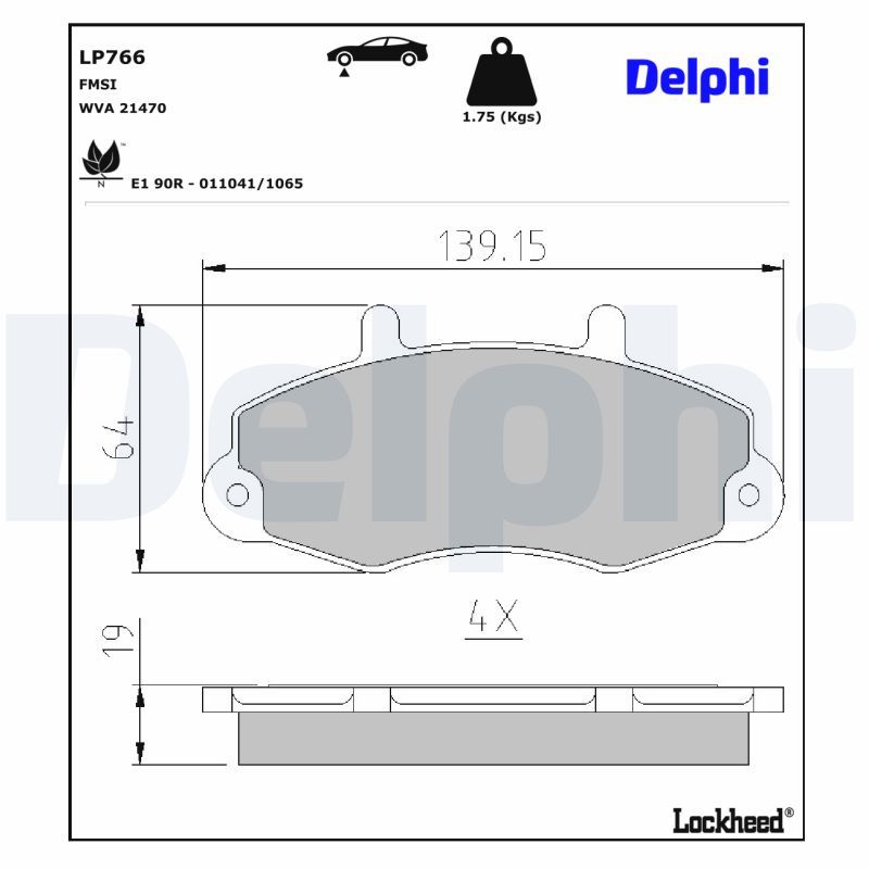 LP766 Delphi Гальмівні колодки до дисків