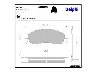 LP771 Delphi Гальмівні колодки до дисків