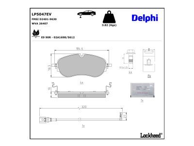 LP788 Delphi Гальмівні колодки до дисків (з болтами)