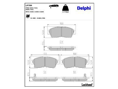 LP789 Delphi Гальмівні колодки до дисків