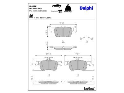 LP821 Delphi Гальмівні колодки до дисків