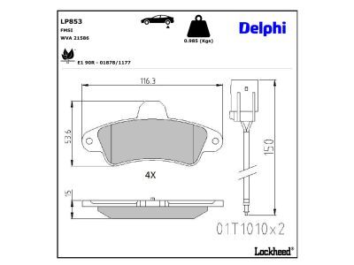 LP853 Delphi Гальмівні колодки до дисків