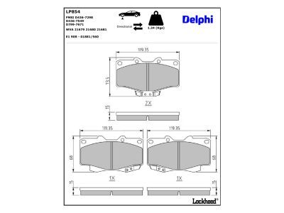 LP854 Delphi Гальмівні колодки до дисків