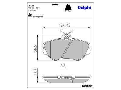LP887 Delphi Гальмівні колодки до дисків