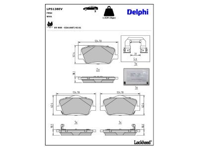 LP914 Delphi Гальмівні колодки до дисків (з болтами)