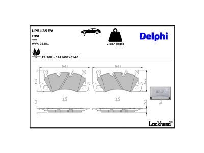 LP914 Delphi Гальмівні колодки до дисків (з болтами)