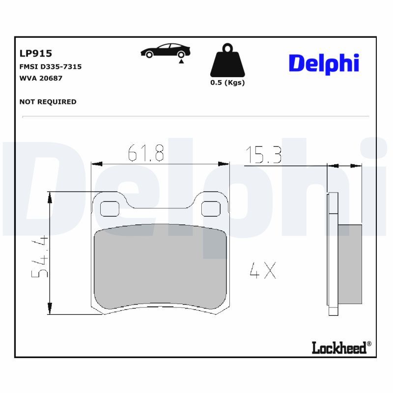 LP915 Delphi Гальмівні колодки до дисків