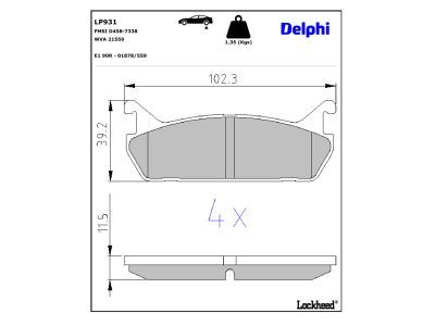 LP931 Delphi Гальмівні колодки до дисків