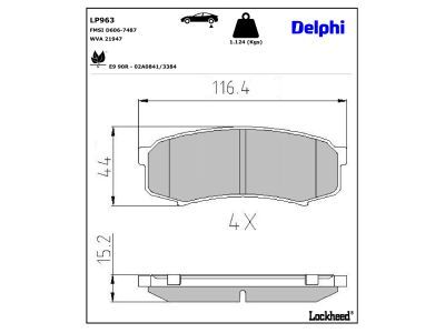 LP963 Delphi Гальмівні колодки до дисків