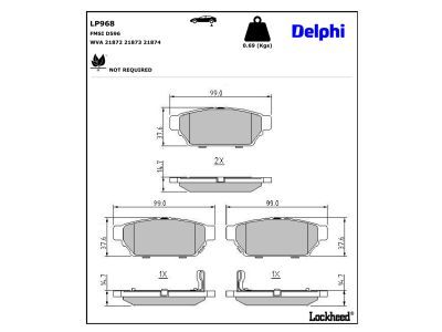 LP968 Delphi Гальмівні колодки до дисків