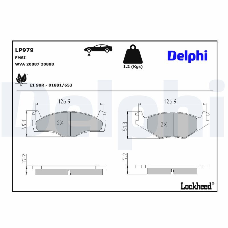LP979 Delphi Гальмівні колодки до дисків