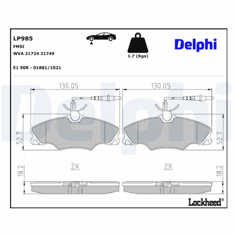 LP985 Delphi Гальмівні колодки до дисків