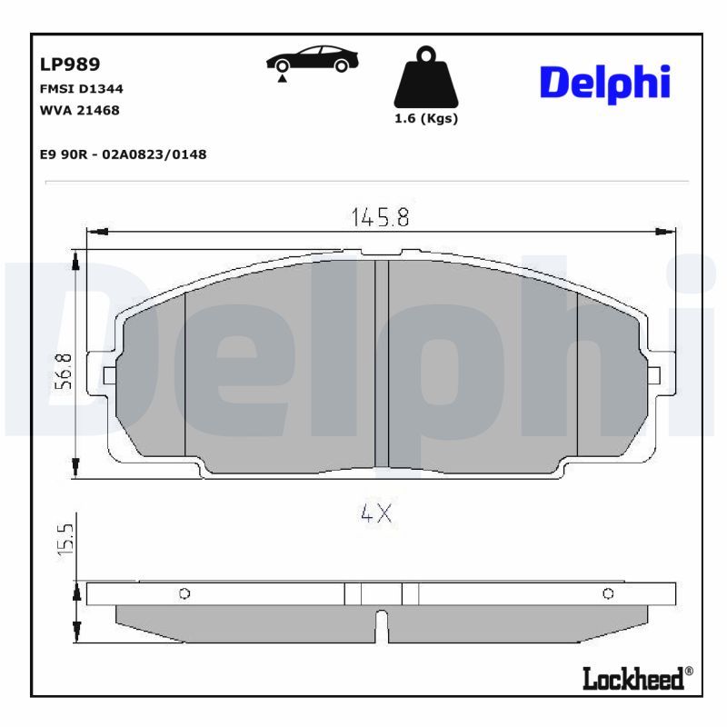 LP989 Delphi Гальмівні колодки до дисків