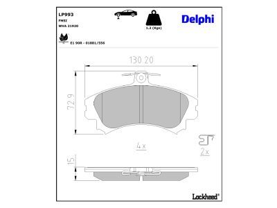 LP993 Delphi Гальмівні колодки до дисків