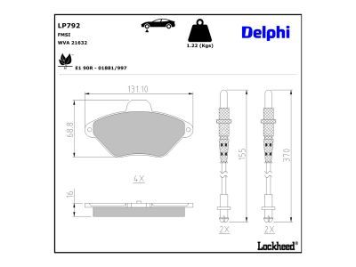 LS1656 Delphi Гальмівні колодки до барабанів