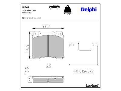 LS1828 Delphi Гальмівні колодки до барабанів