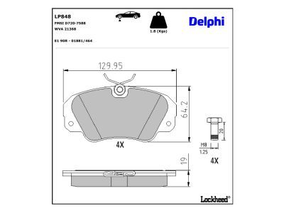 LS1842 Delphi Гальмівні колодки до барабанів