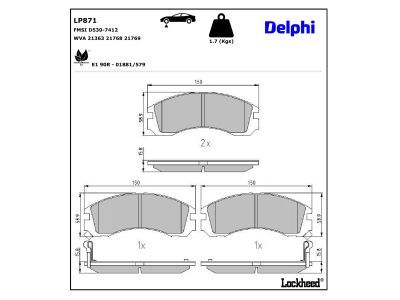 LS1898 Delphi Гальмівні колодки до барабанів
