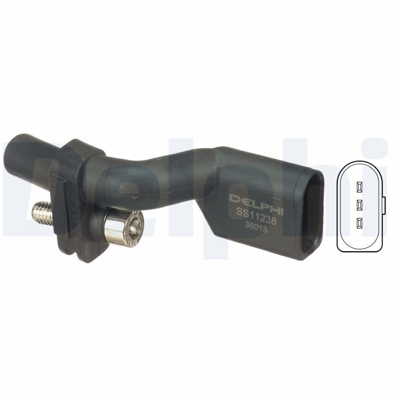SS11238 Delphi Датчик положення колінвалу Audi A3/Skoda Octavia/VW Golf/Touran 1.9-2.0TDI 03-12 (чорний)