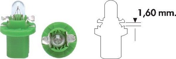 Magneti Marelli 002051100000 Автолампа 12V 1.5W B8.5d (в щиток приладів/зелена) (PB5 2W 12V)