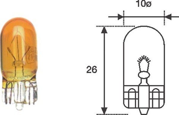 Magneti Marelli 002051800000 Автолампа WY5W 12V 5W W2.1x9.5d Standard (без цоколя, жовта) (WY5W 12V)