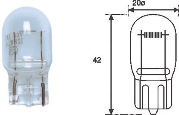 Magneti Marelli 002052200000 Автолампа W21W 12V 21W W3x16d (без цоколя, велика) (W21W 12V)