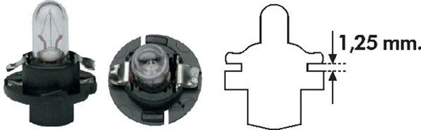 Magneti Marelli 002053000000 Автолампа 12V 1.2W BX8.4d Black (в щиток приладів) (PBX4 1,2W 12)