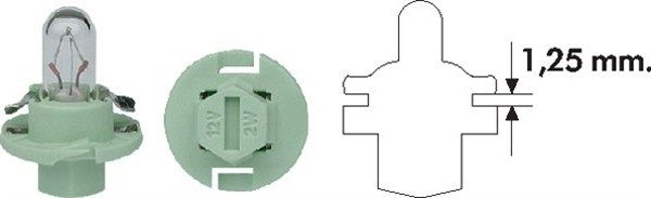 Magneti Marelli 002053100000 Автолампа PBX4 12V 2W BX8.4d (зелений патрон) (PBX4 2W 12V)