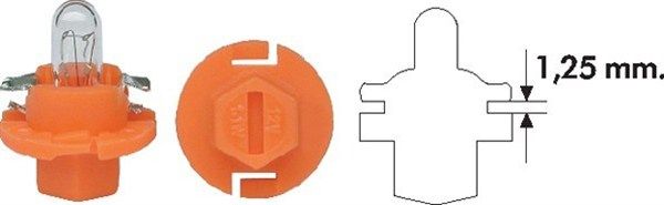 Magneti Marelli 002053300000 Автолампа 12V 1.12W BX8.4d (в щиток приладів) PBX4 (PBX4 1,12W 1)