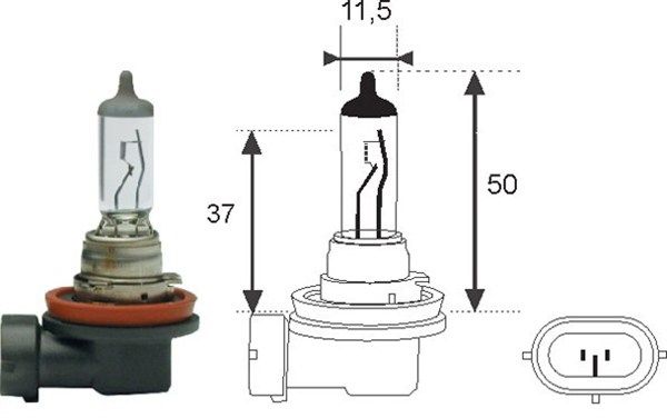 Magneti Marelli 002547100000 Лампа розжарювання H8 12V 35W PGJ19-1 (вир-во Magneti Marelli)