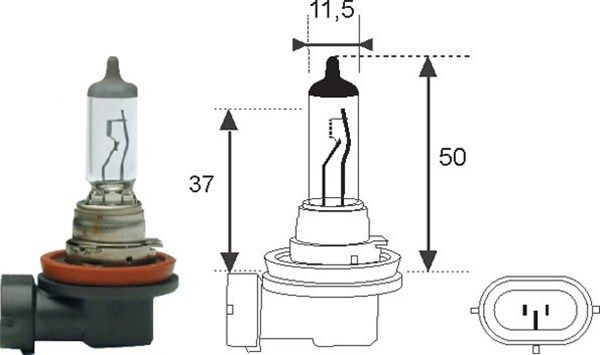 Magneti Marelli 002549100000 Автолампа H11 12V 55W PGJ19-2 Standard (H11 12V)