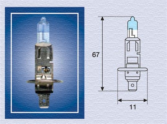 Magneti Marelli 002587100000 Автолампа H1 12V 55W P14.5s +50% Light (H1 12V 50L)