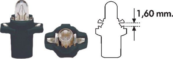 Magneti Marelli 003733100000 Автолампа PB3 12V 1.2W BAX10D/B8.3d Standard (в щиток приладів/черна) (