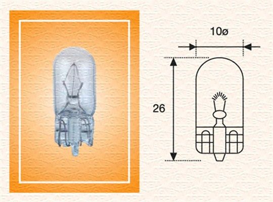 Magneti Marelli 003822100000 Автолампа W3W 24V 3W W2.1x9.5d Standard 24V (без цоколя) (W3W 24V)
