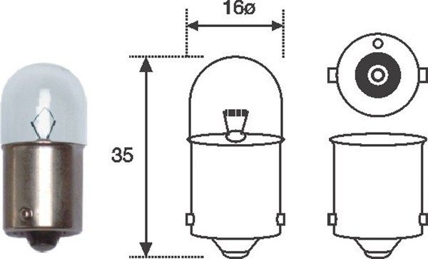 Magneti Marelli 004008100000 Автолампа R10W 12V 10W BA15s Стандарт (R10W 12V)