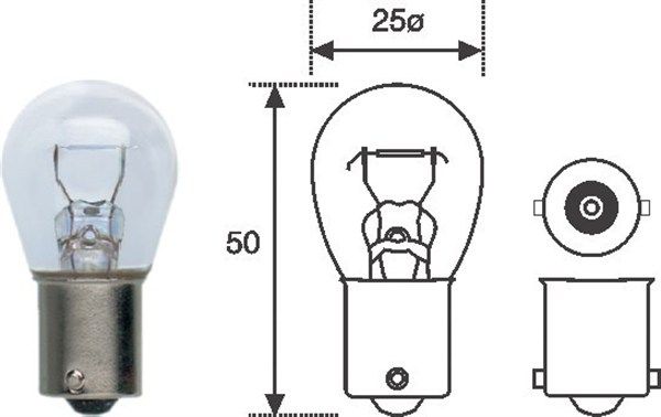 Magneti Marelli 008506100000 Автолампа P21W 12V 21W BA15s Standard (P21W 12V)