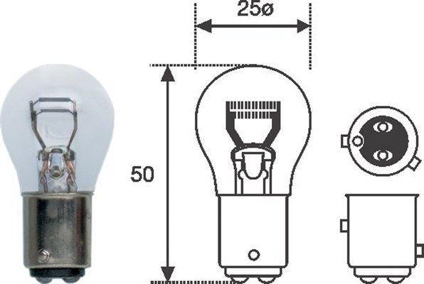 Magneti Marelli 008529100000 Автолампа P21/4W 12V 21/4W BAZ15d Стандарт (P21 4W 12V)