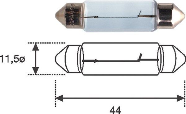 Magneti Marelli 009461200000 Лампа допоміжн. освітлення C10W 12V SV8.5-8 (11,5x44) (вир-во Magneti M