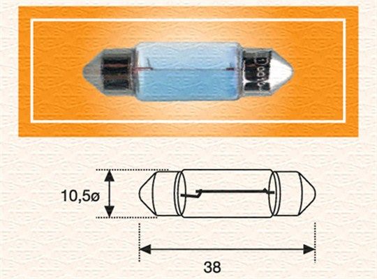 Magneti Marelli 009462100000 Автолампа C10W 24V 10W SV8.5-8 Standard (L=38/d=10.5) (C10W 24V)