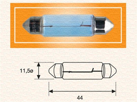 Magneti Marelli 009462200000 Автолампа C10W 24V 10W SV8.5-8 Standard (L=44/d=11.5) (C10W 24V Lon)