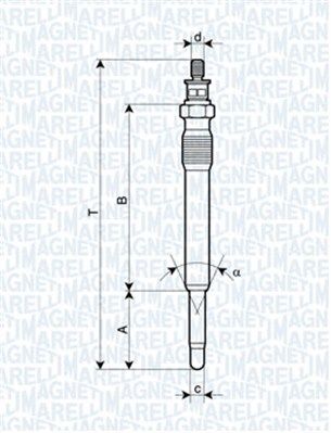 Magneti Marelli 062900001304 Свічка розжарювання Fiat Scudo/Peugeot Expert 2.0HDi (UC12A)