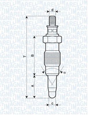 Magneti Marelli 062900008304 Свічка розжарювання
