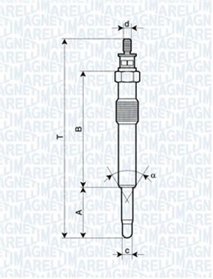 Magneti Marelli 062900018304 Свічка розжарювання
