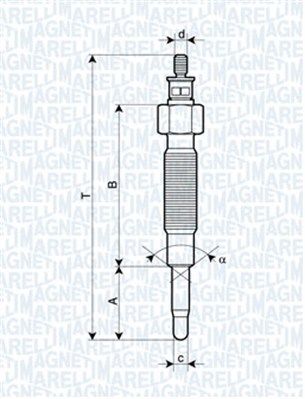 Magneti Marelli 062900019304 Свічка розжарювання Nissan Patrol/Mitsubishi Pajero 2.3TD/4.2D 82- (11V