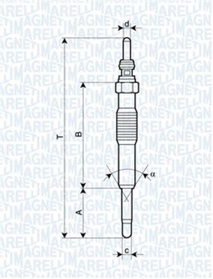 Magneti Marelli 062900027304 Свічка розжарювання