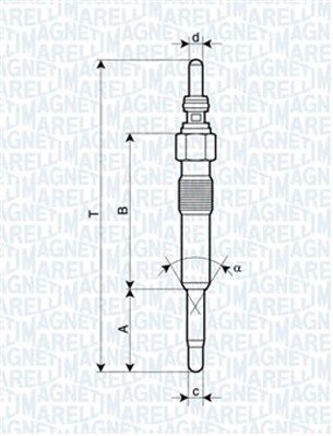 Magneti Marelli 062900028304 Свічка розжарювання VW/Audi 1.9/2.5TDI (UC31A)