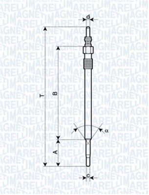 Magneti Marelli 062900030304 Свічка розжарювання Opel Vectra C/Astra H/Zafira B 1.9CDTI/JTD 04- (UY3