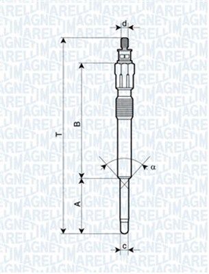 Magneti Marelli 062900043304 Свічка розжарювання