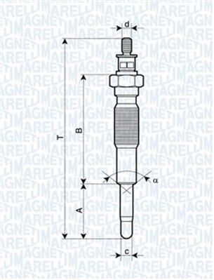 Magneti Marelli 062900063304 Свічка розжарювання Ford Ranger 2.5D/Mazda 323 1.6-2.0D/Suzuki Vitara 2
